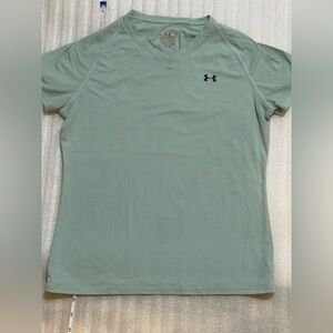 Under Armour Women’s Minty Light Blue V-Neck Tee